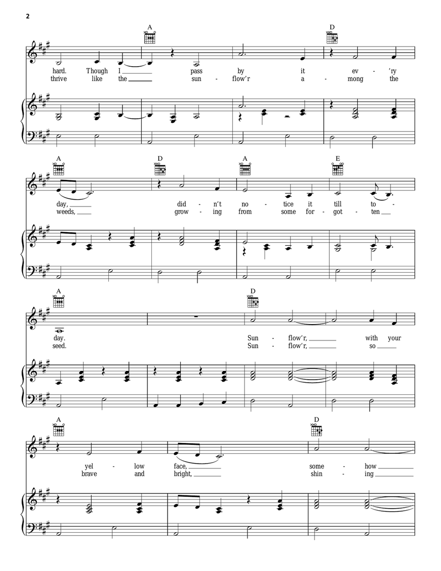 Sunflower Sunflower Guitar scores gallery preview page 2