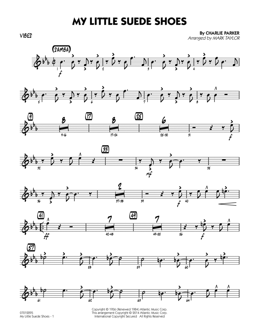 My Little Suede Shoes - Vibes Jazz Ensemble scores gallery preview page 1