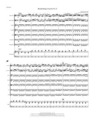 Book cover for Brandenburg Concerto No. 6 for Two Violas, arranged for String Orchestra