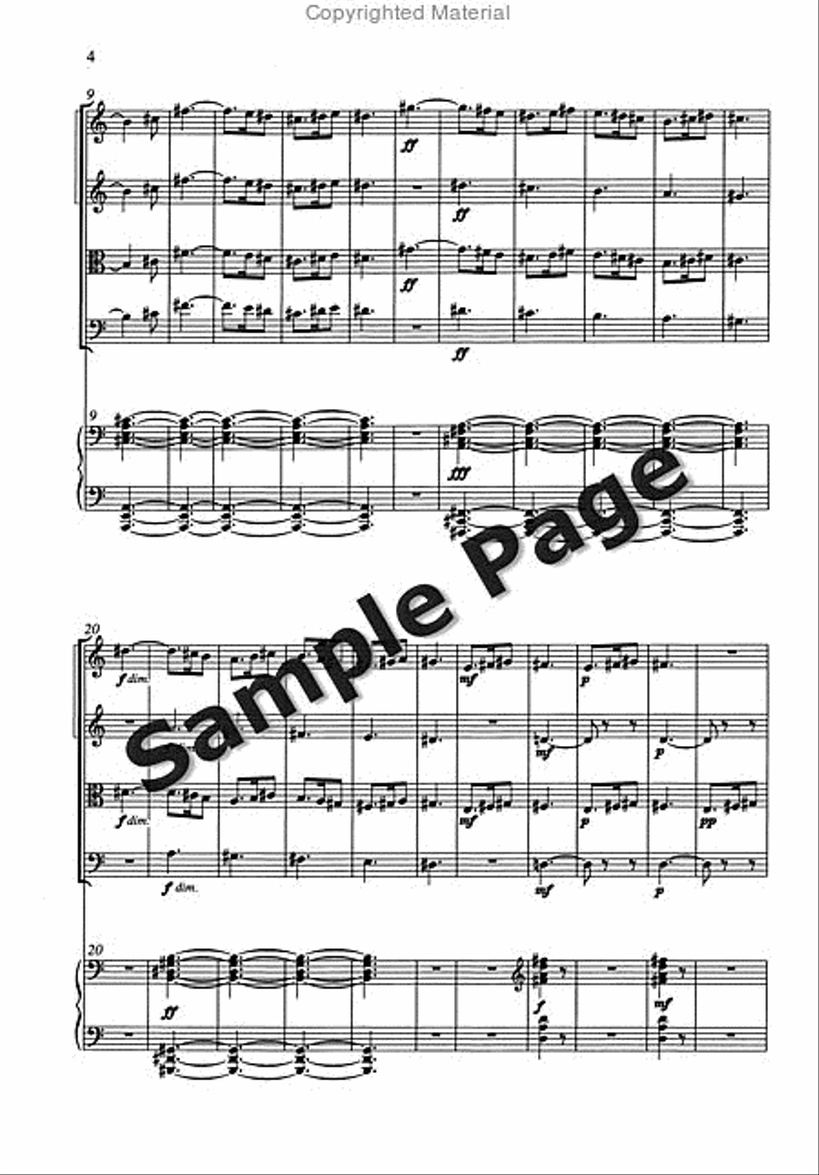 Gloriola Satb/strings/pf Score 4-Part scores gallery preview page 5