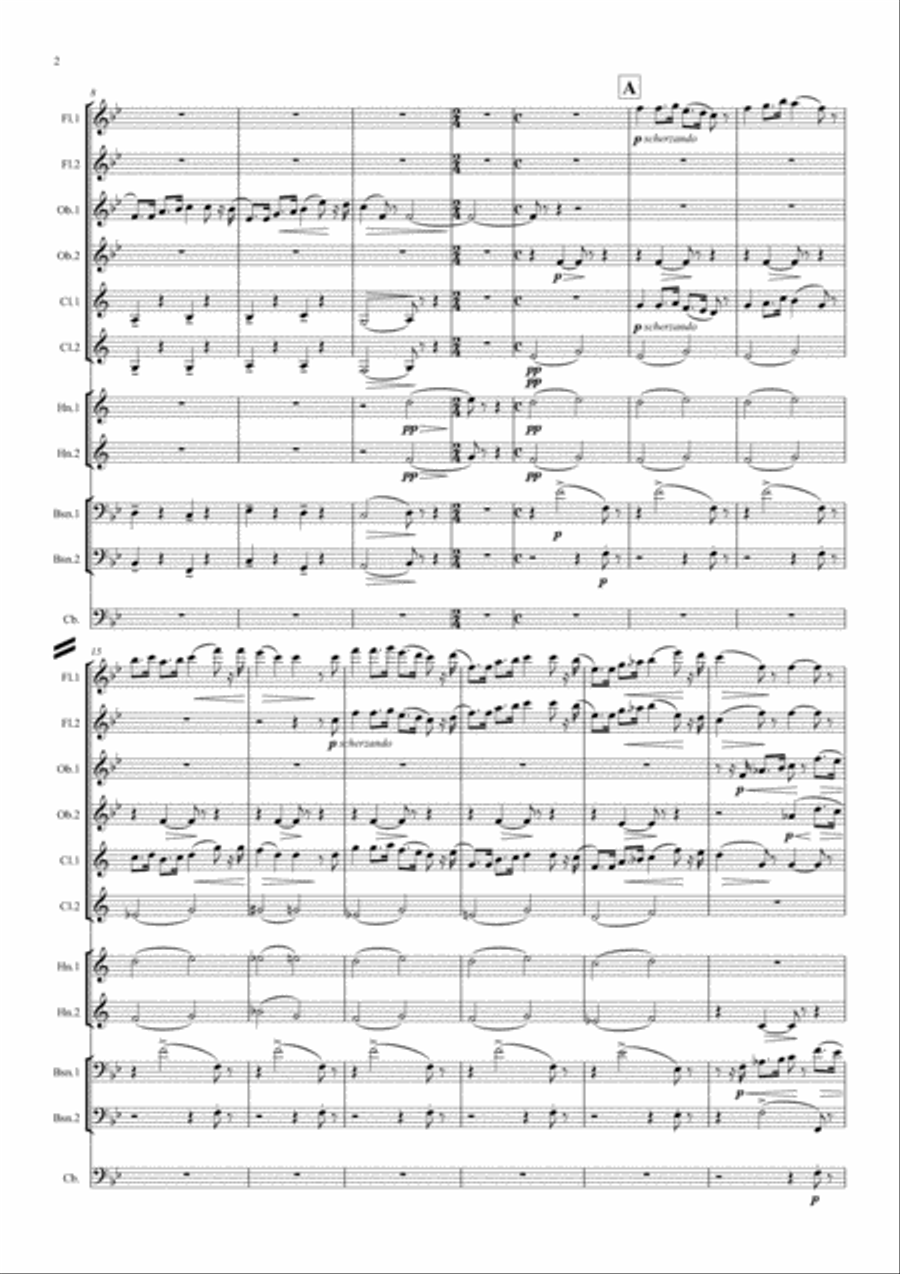 Butterworth: English Idyll No.1 - symphonic wind Woodwind Quintet scores gallery preview page 2
