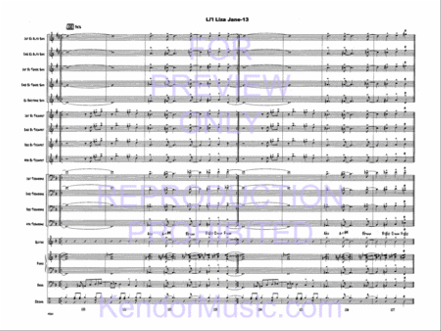 Li'l Liza Jane (Full Score) Jazz Ensemble scores gallery preview page 15