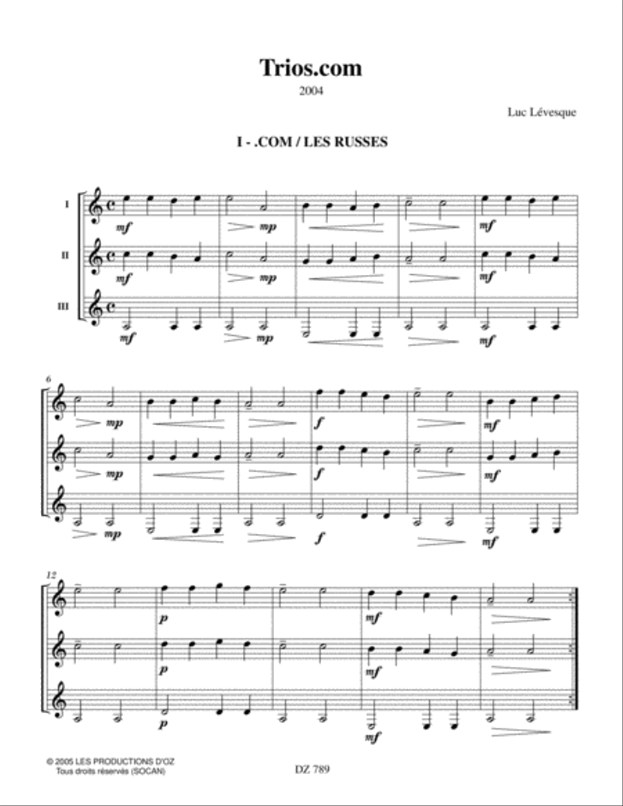 Trios.com Guitar Ensemble scores gallery preview page 3