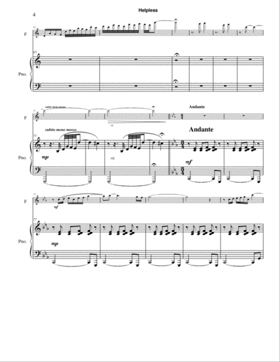 Helpless Flute Solo scores gallery preview page 4