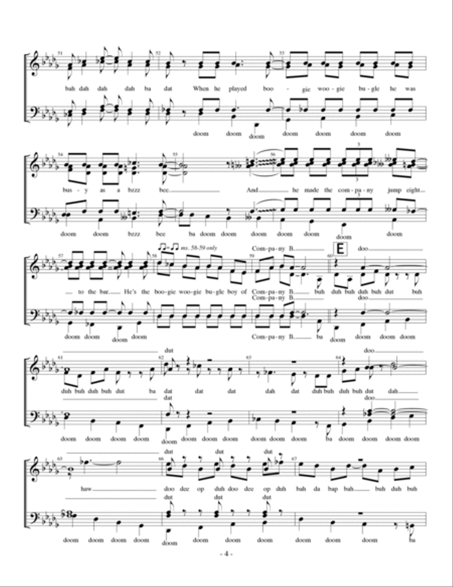 Boogie Woogie Bugle Boy A Cappella scores gallery preview page 4