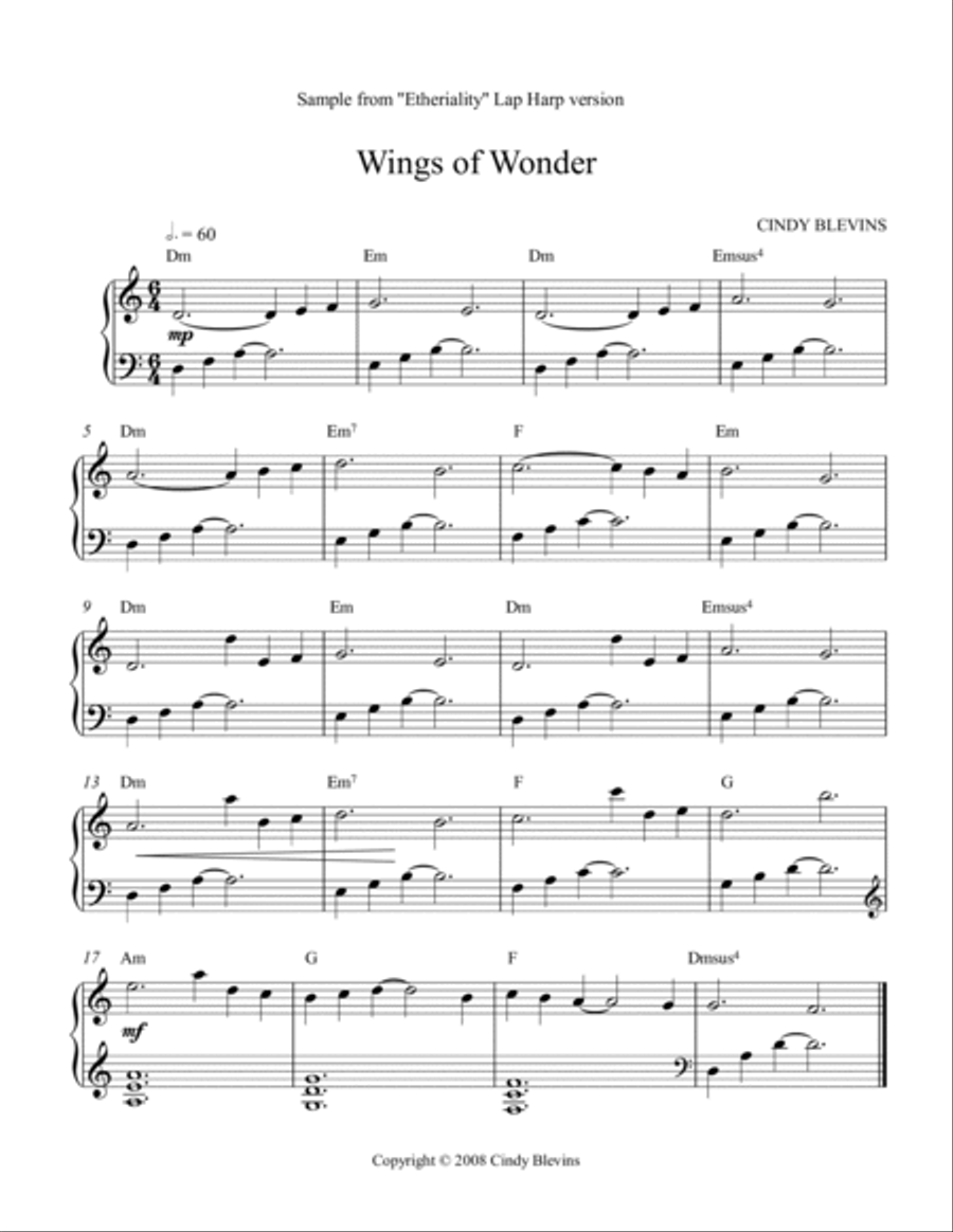 Etheriality, 12 original solos for Lap Harp Lap Harp scores gallery preview page 2