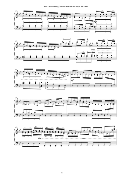Bach - Brandenburg Concerto No.6 in B flat major BWV 1051 - Piano Version image number null