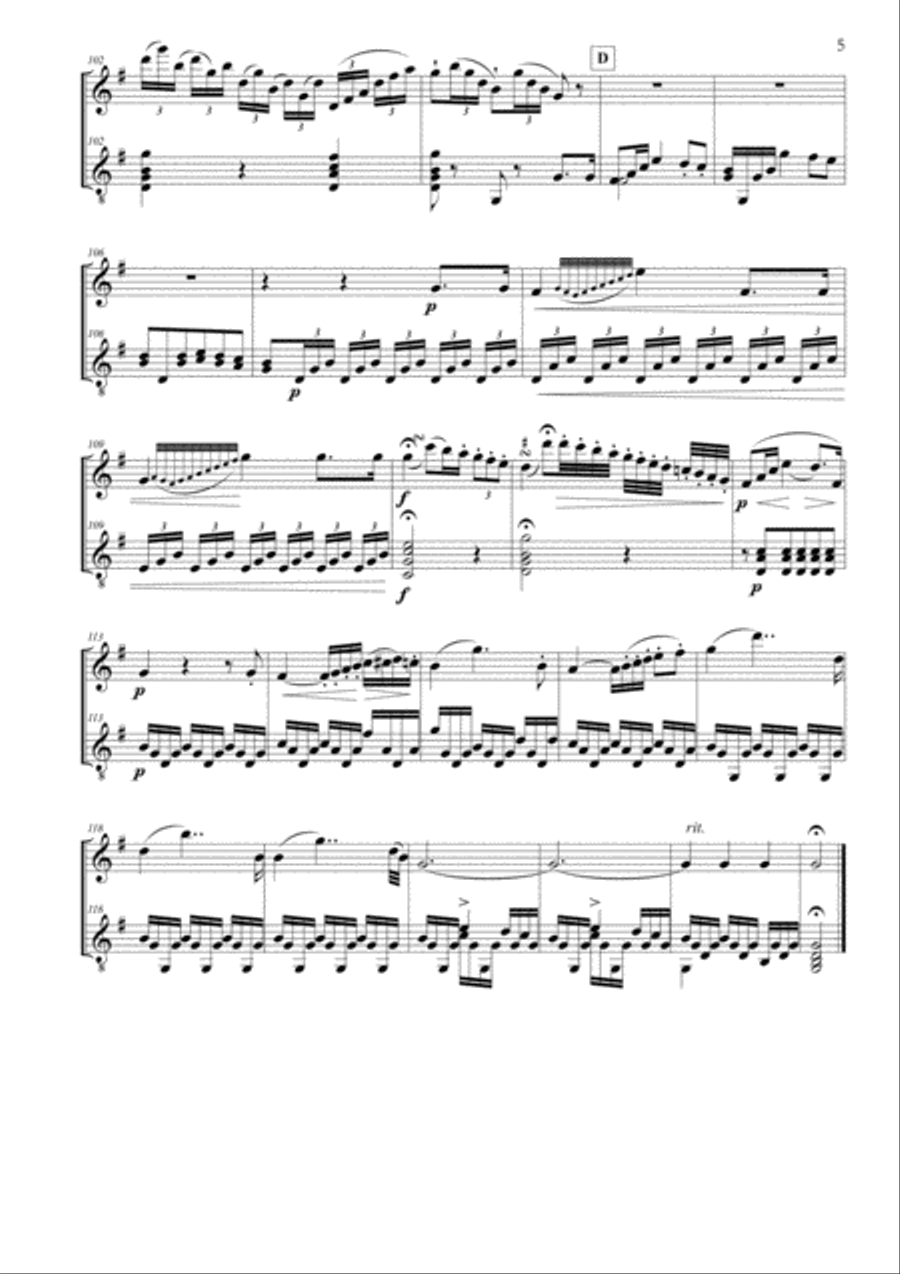 Kaspar Kummer Amusements for Flute and Guitar Flute scores gallery preview page 5