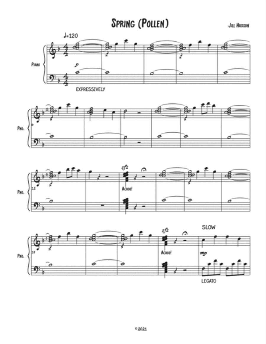 Spring (Pollen), for Piano Piano Solo scores gallery preview page 2