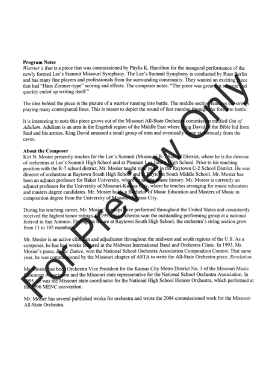 Warrior's Run String Orchestra scores gallery preview page 3