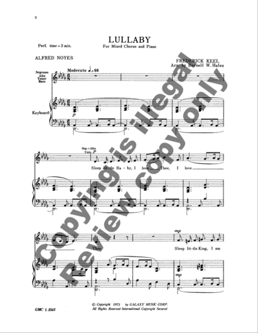 Lullaby Lullaby 4-Part scores gallery preview page 3