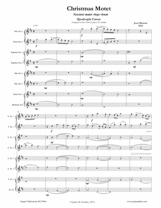 Mouton: Christmas Motet for Sax Choir