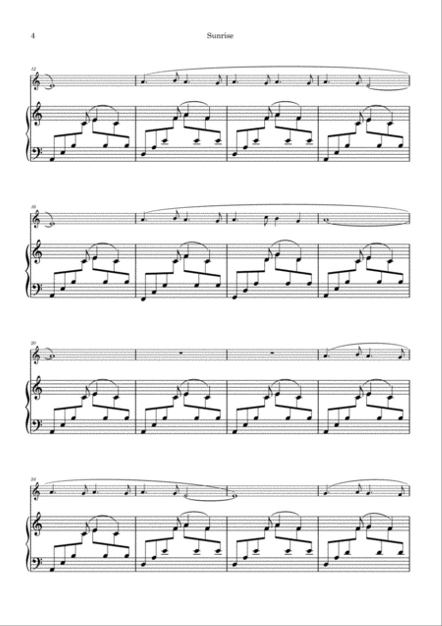 Sunrise Flute Solo scores gallery preview page 4