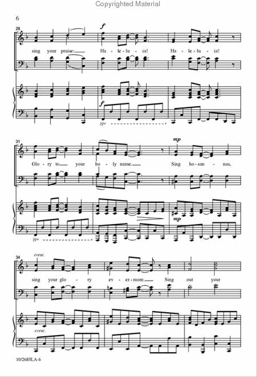 You Are My Light 4-Part scores gallery preview page 5