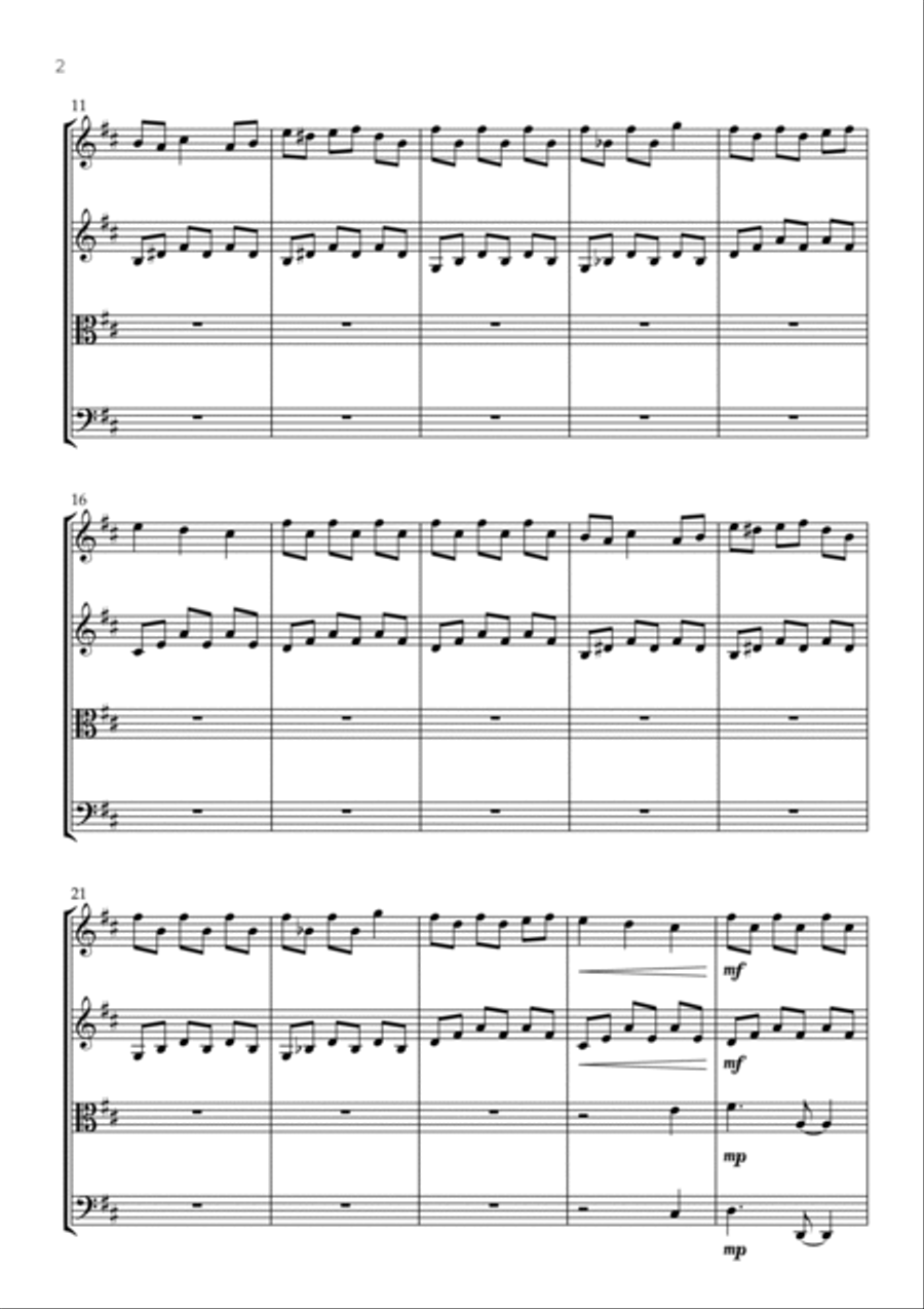 Fallen Down String Quartet scores gallery preview page 2