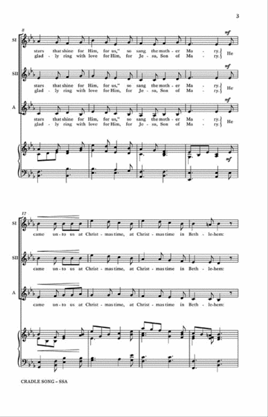 Cradle Song Cradle Song SSA scores gallery preview page 3