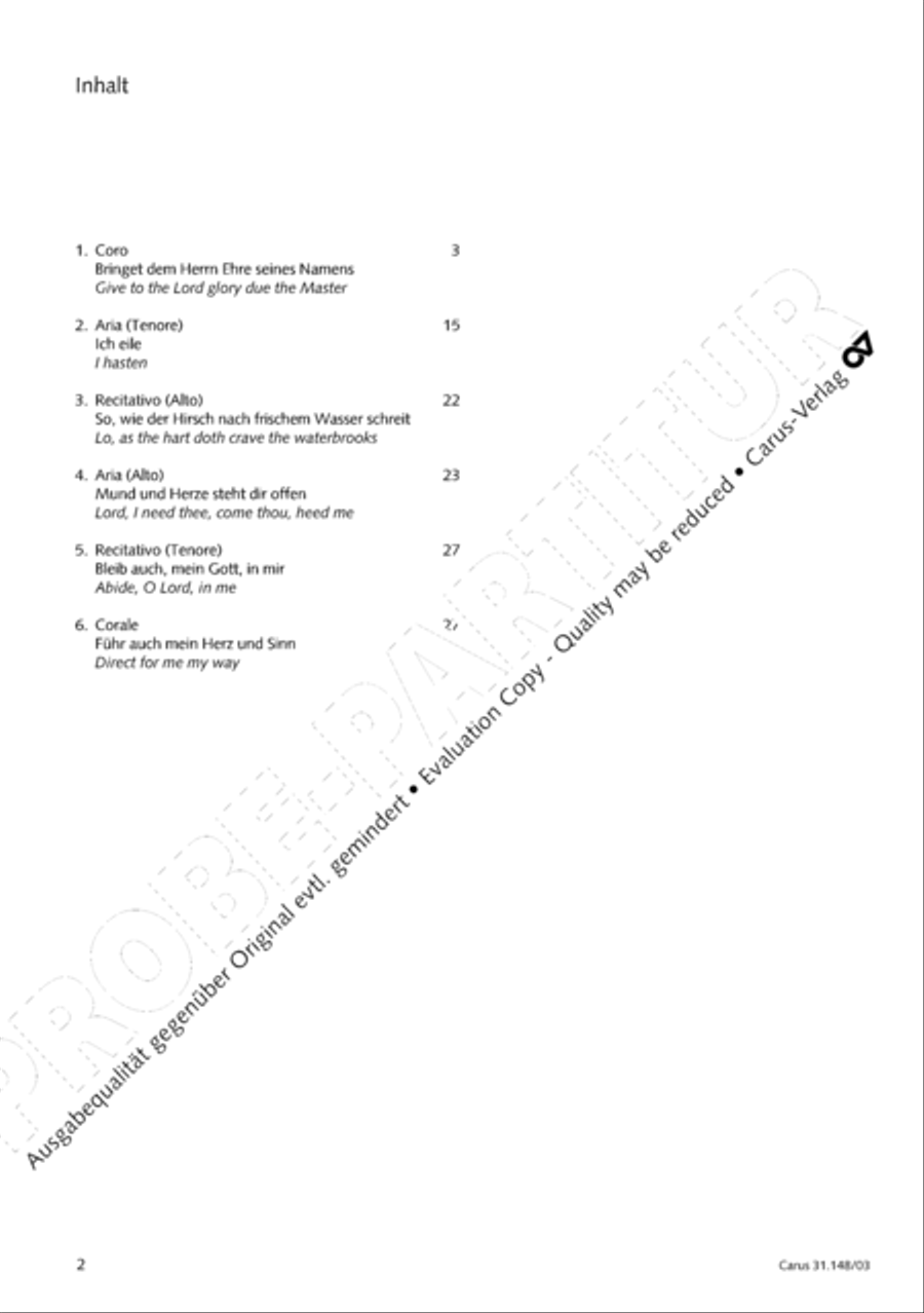 Give to the Lord glory due the Master (Bringet dem Herrn Ehre seines Namens) 4-Part scores gallery preview page 3
