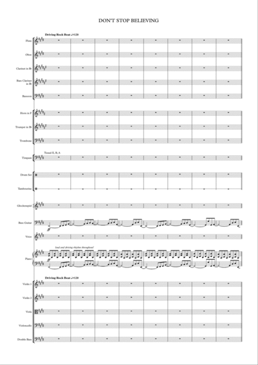 Don't Stop Believin' - Score Only Full Orchestra scores gallery preview page 1