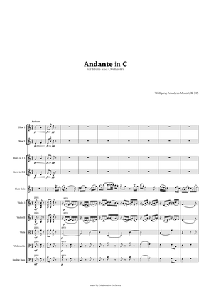 Book cover for Andante in C major by Mozart for Flute and Orchestra
