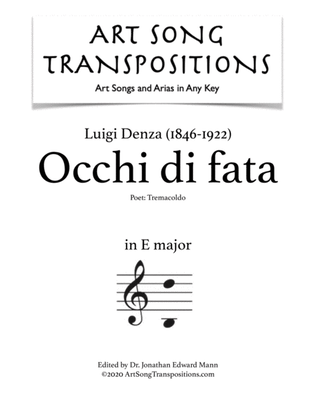 Book cover for DENZA: Occhi di fata (transposed to E major)
