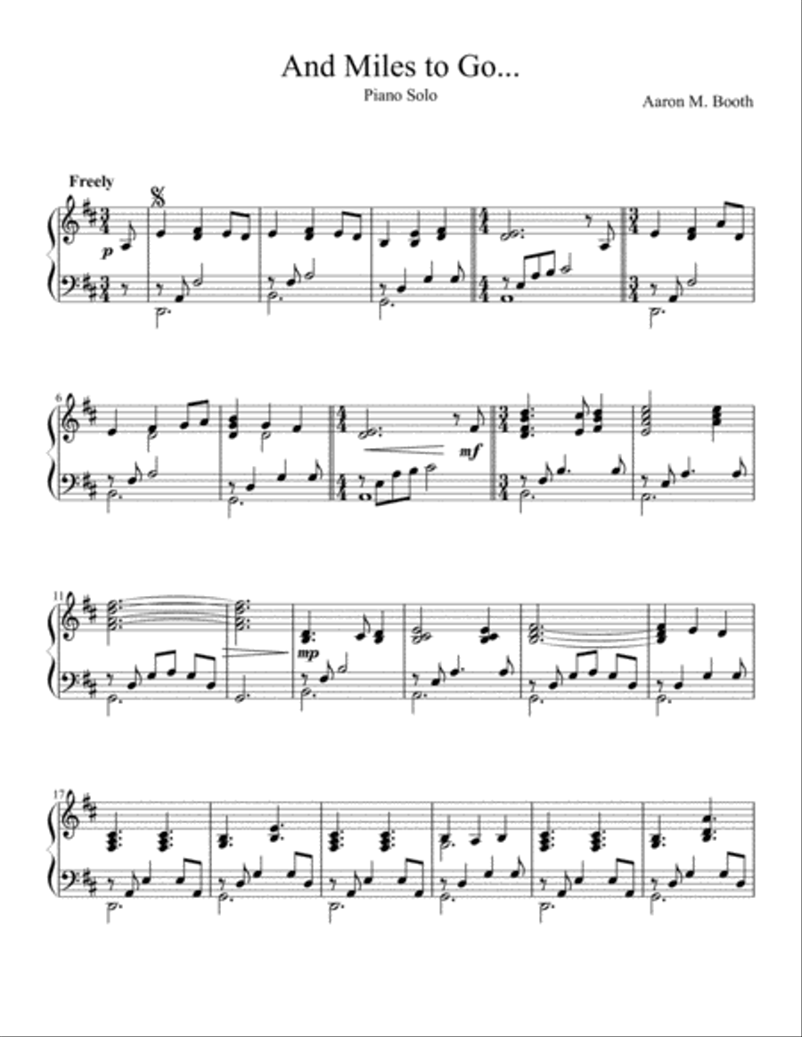 And Miles to Go Piano Solo scores gallery preview page 1