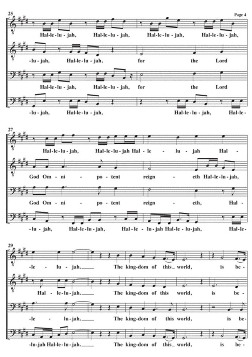 Hallelujah (G F Handel) A Cappella in E major TTBB image number null