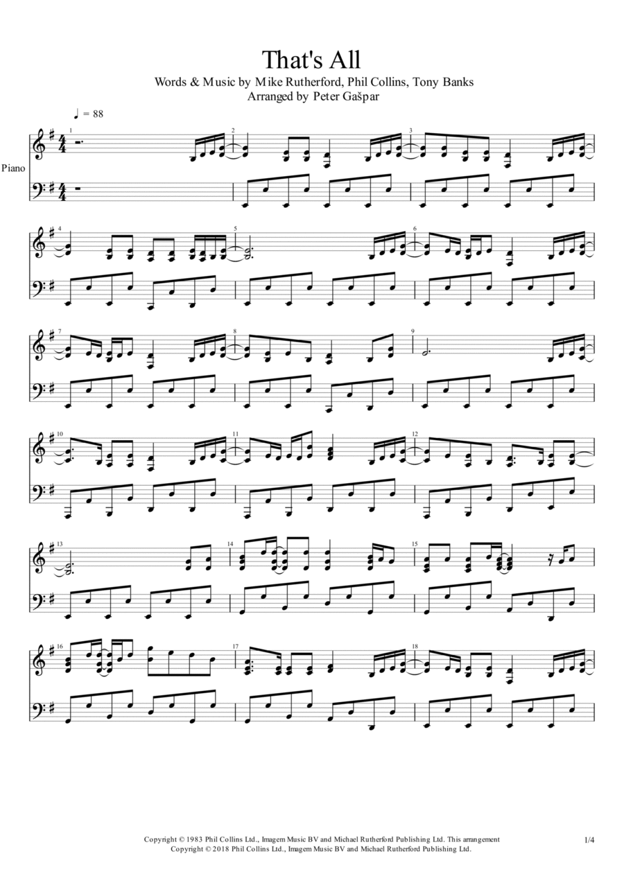 That's All That's All Piano Solo scores gallery preview page 1