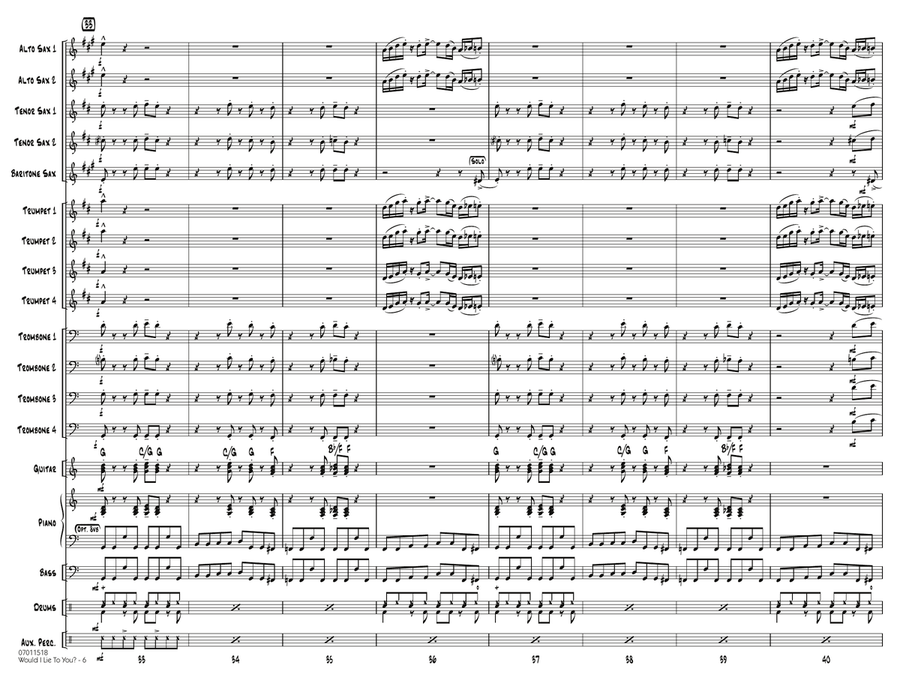 Would I Lie to You? - Conductor Score (Full Score) Jazz Ensemble scores gallery preview page 6