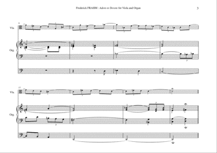 Frederick Frahm: Adoro Te Devote for viola and organ String Duet scores gallery preview page 3