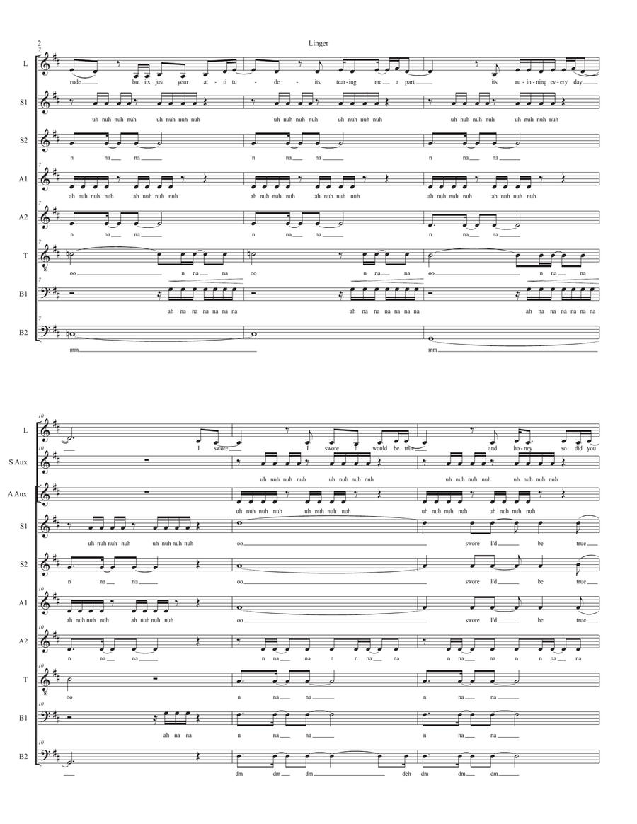 Linger Linger Divisi scores gallery preview page 2