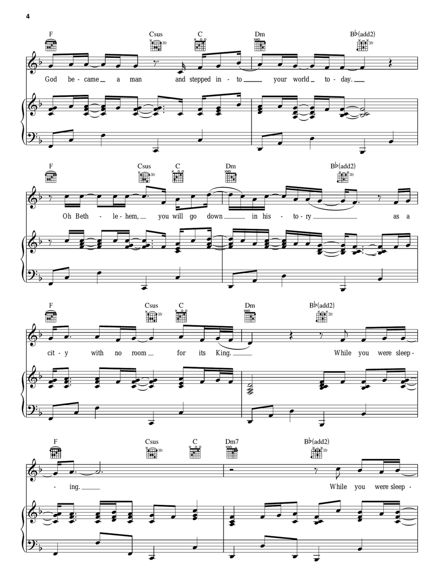 While You Were Sleeping (Original Christmas Version) Piano, Vocal, Guitar scores gallery preview page 4