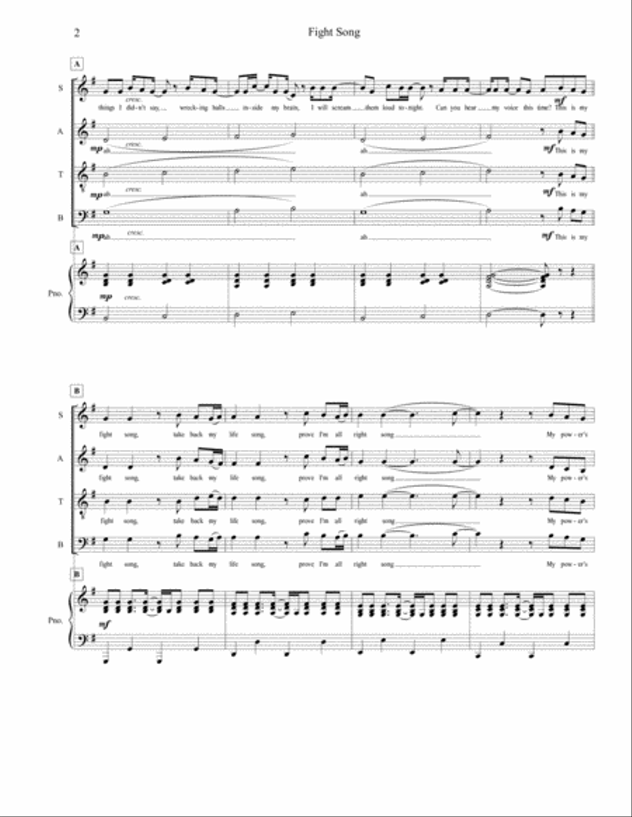 Fight Song 4-Part scores gallery preview page 2