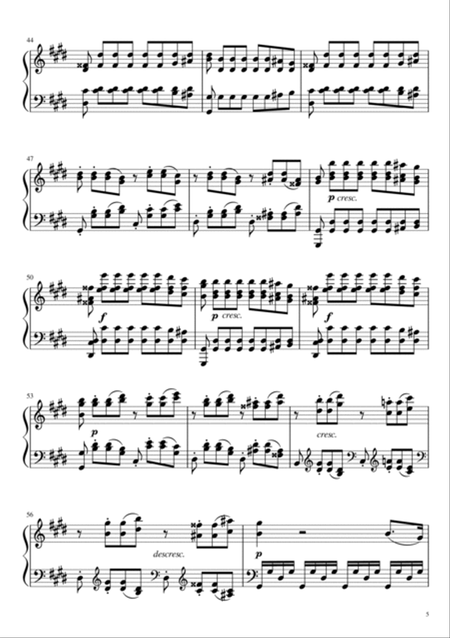 Moonlight Sonata, Third Movement, Op. 27, No. 2 by Beethoven - Piano solo Piano Solo scores gallery preview page 6