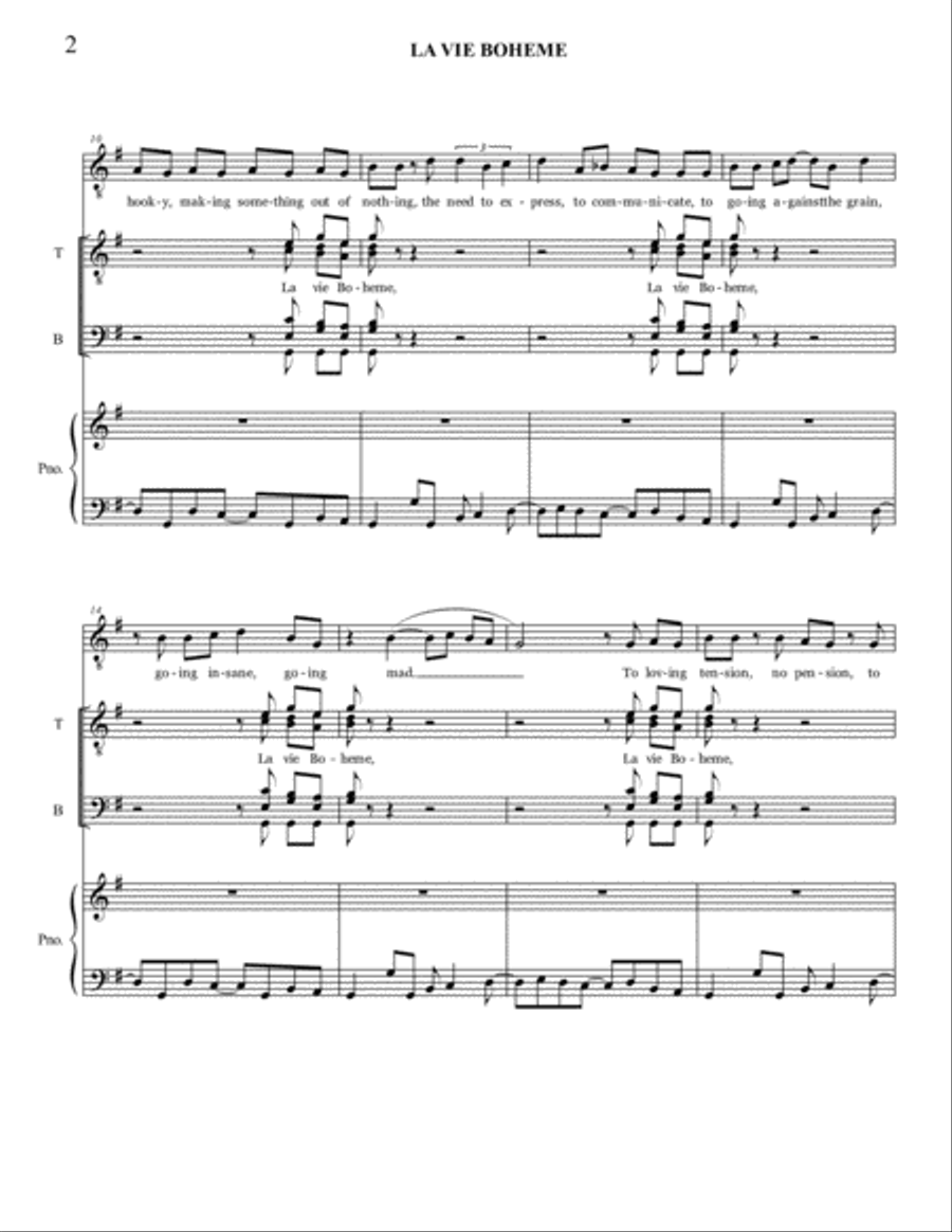 La Vie Boheme TTBB scores gallery preview page 2