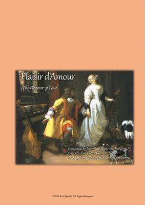 Book cover for Plasir d'Amour: Classic French love song arranged for string quartet