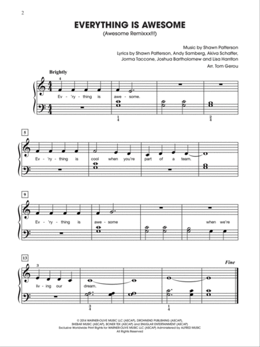 Everything Is Awesome (from The Lego Movie) Small Ensemble scores gallery preview page 2