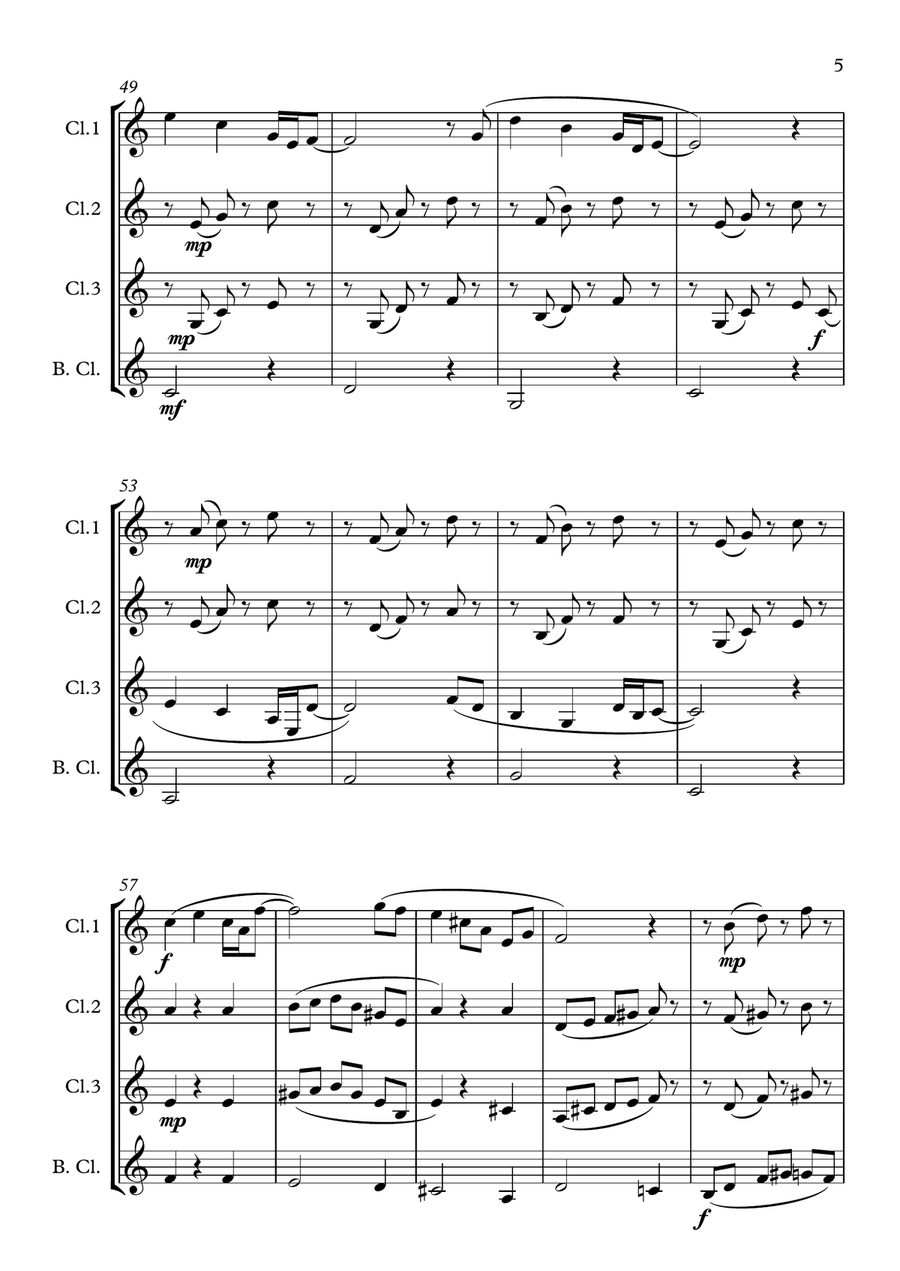 Woodland - Clarinet Quartet Clarinet Quartet scores gallery preview page 5
