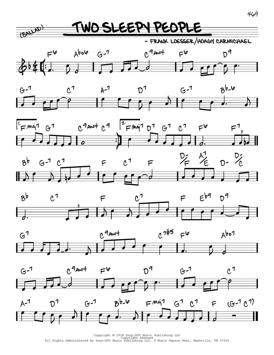 Two Sleepy People Piano scores gallery preview page 1