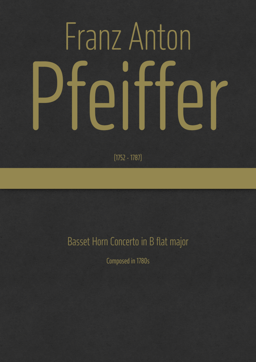 Pfeiffer - Basset Horn Concerto in B flat major Full Orchestra scores gallery preview page 1