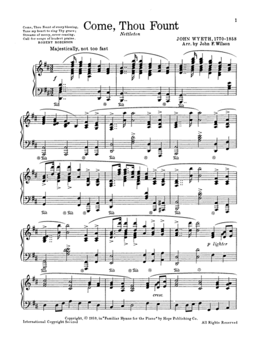 Familiar Hymns for the Piano