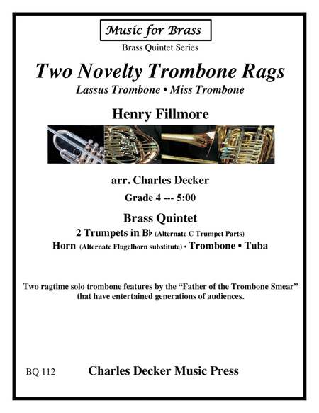 Lassus and Miss Trombone Novelty Rags for Brass Quintet image number null