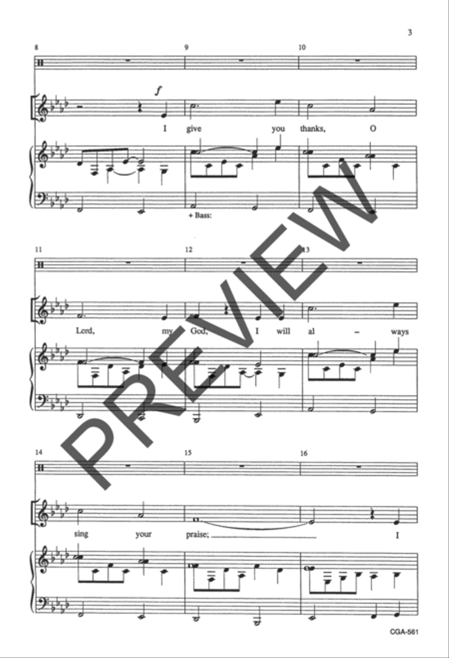 I Give You Thanks Unison Choir scores gallery preview page 3