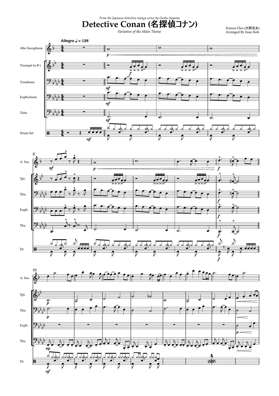 Detective Conan: Main Theme Small Ensemble scores gallery preview page 1