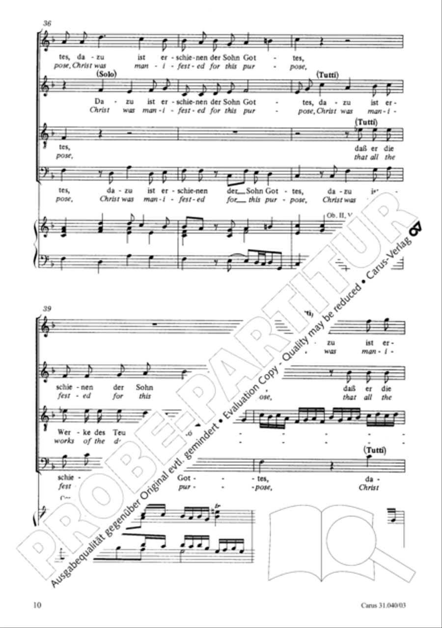 Christ was manifested for this purpose (Dazu ist erschienen der Sohn Gottes) ATB scores gallery preview page 11