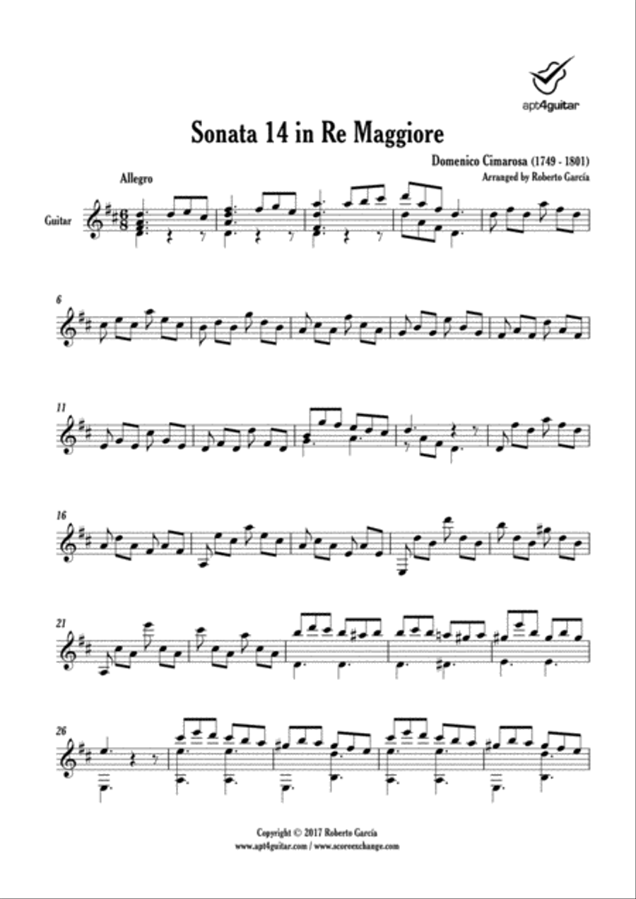 Sei Sonate Acoustic Guitar scores gallery preview page 2