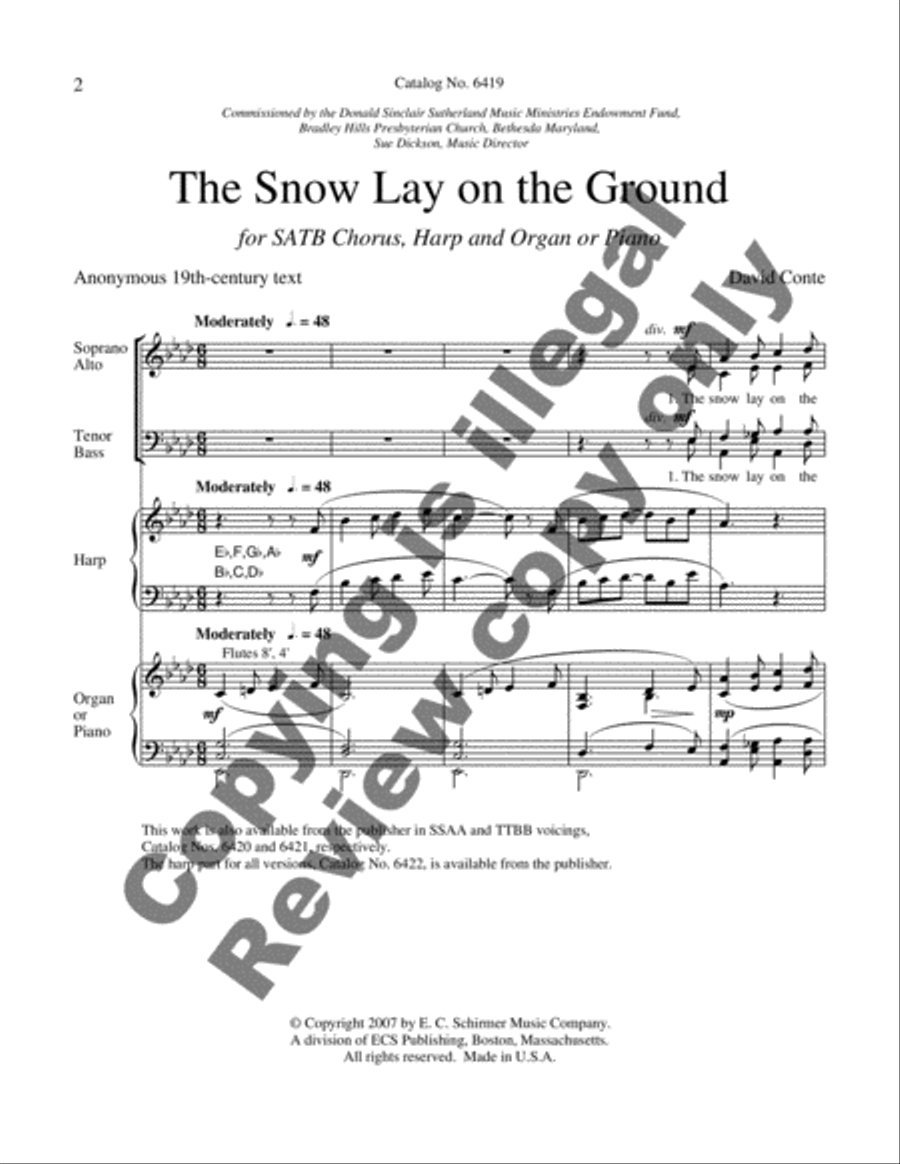 The Snow Lay on the Ground 4-Part scores gallery preview page 13