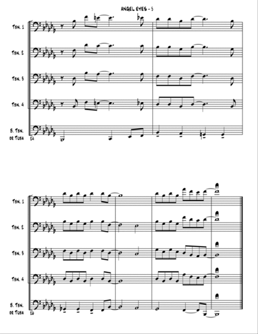 Angel Eyes Angel Eyes Brass Quintet scores gallery preview page 6