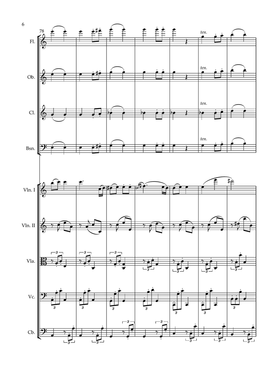 Beethoven Symphony No. 7, Movement 2 - Chamber Orchestra/Nonet Chamber Orchestra scores gallery preview page 6