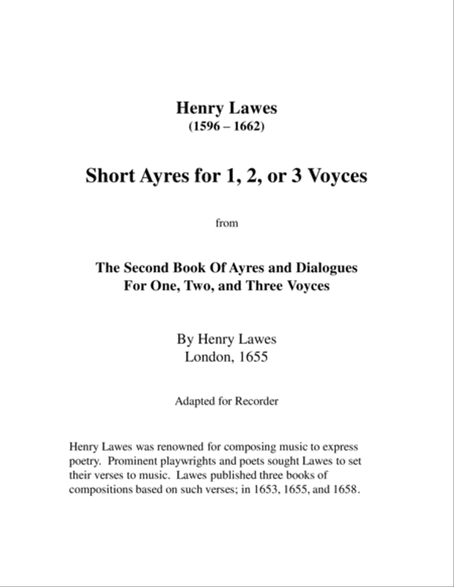 Eleven Ayres for 2, 3, or 4 Recorders - Score Only Recorder scores gallery preview page 2