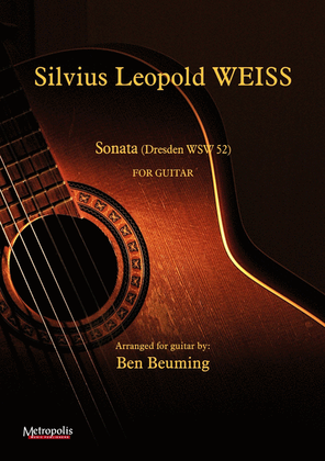 Book cover for Sonata XXXIII (Dresden nr.52) for Solo Guitar